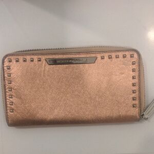 Rebecca Minkoff Rose Gold Studded Zip Wallet